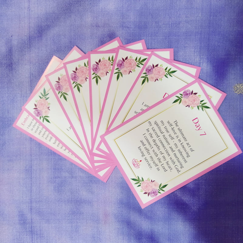 Spiritual Self-Love 7 day Affirmation Flashcards